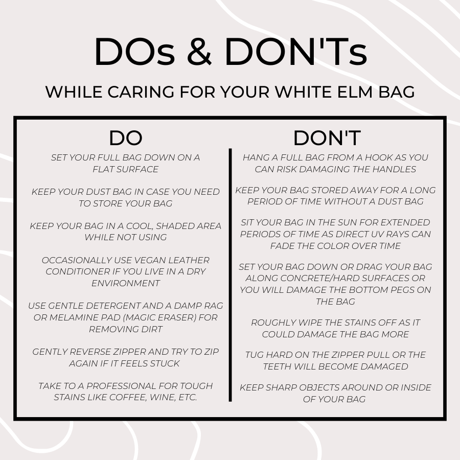 White Elm - You asked, we listened. Our canvas bags are now waterproof, and  no longer require scotch guard to protect them! As always, White Elm is  here to make your life