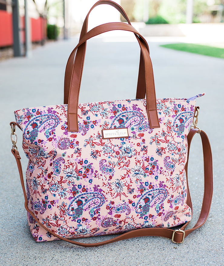 Dahlia Floral Tote Bag - Shop Limited Edition Oversized Totes | White Elm