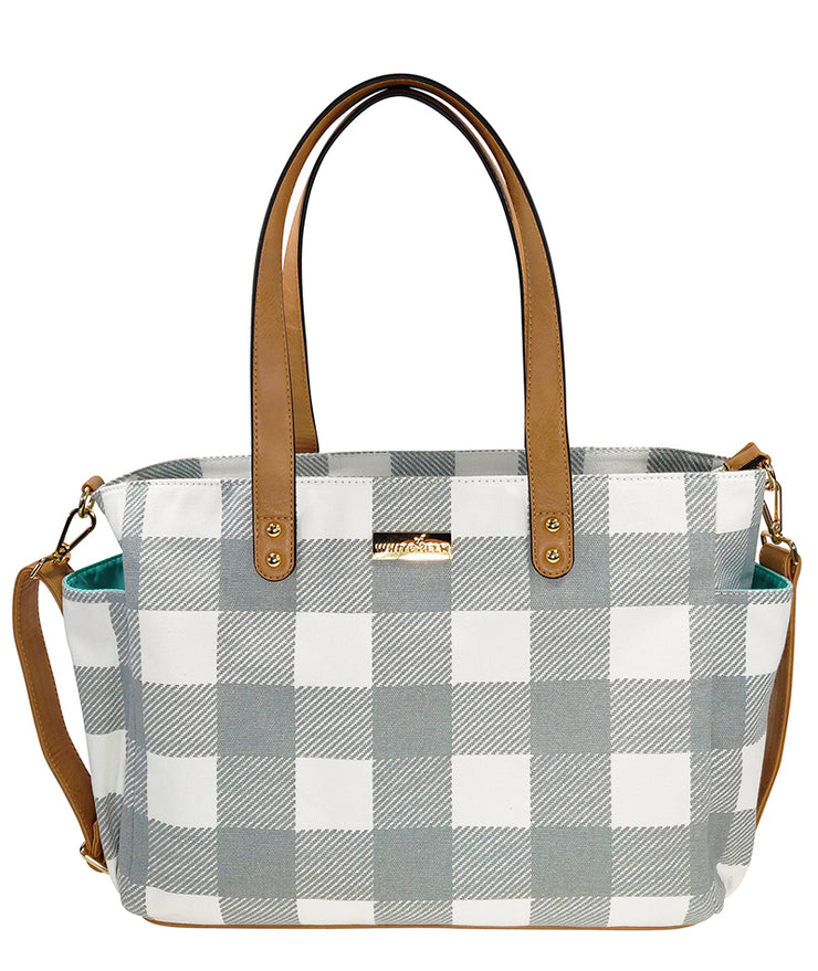 buffalo check tote bag