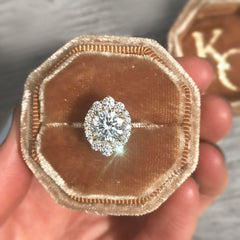 Lab-Grown Diamond Halo Engagement Ring, Vintage-Inspired Setting