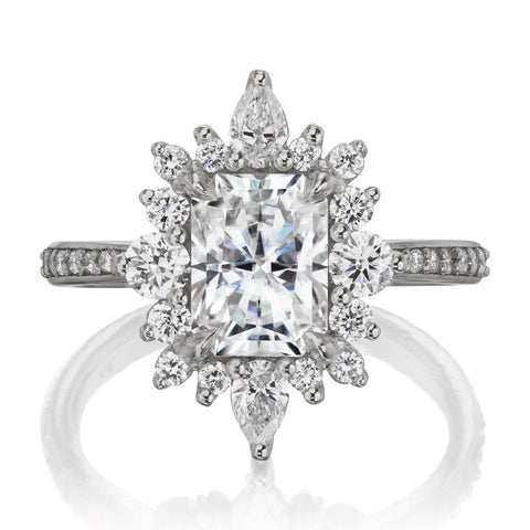 TALIA: radiant moissanite halo engagement ring