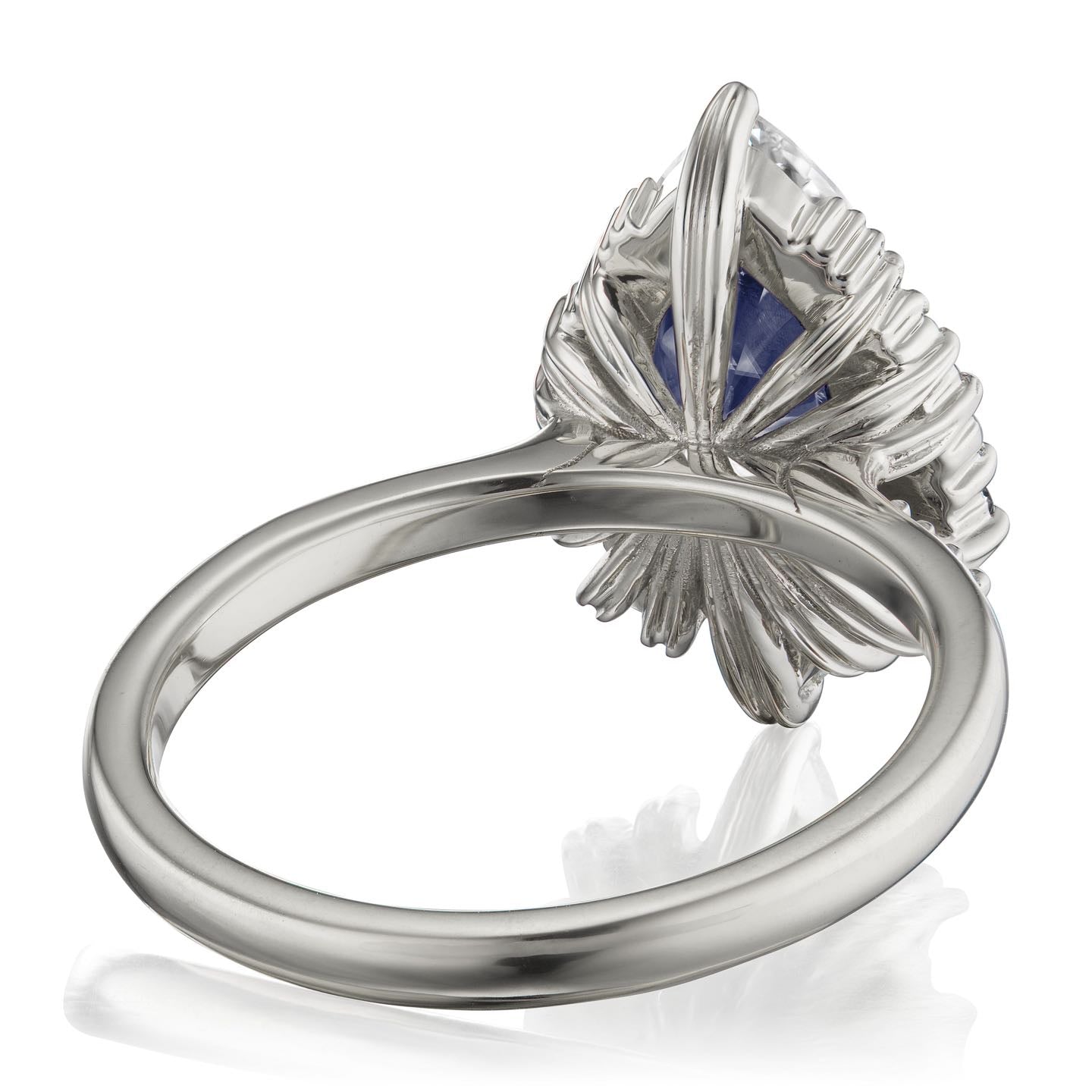 <center><strong> ARTEMIS </strong><br></center>Pear Blue Sapphire Center, Diamond Accents (3.28ctw+)