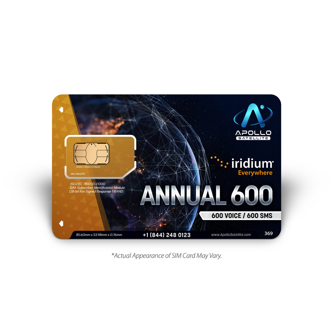 600 minutes, 600 text - Iridium Voice Annual Airtime Service Plan