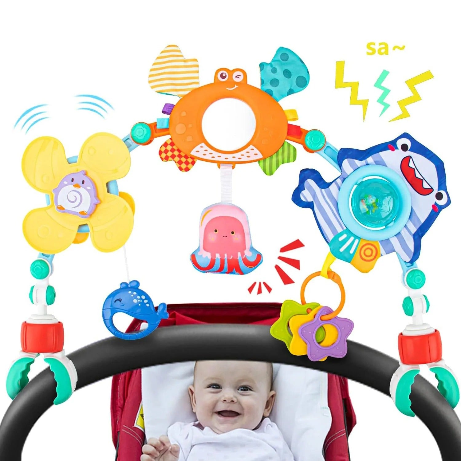 Une spirale d'activité en arc modulable va occuper votre bébé peandant ses 3 premiers années de vie.