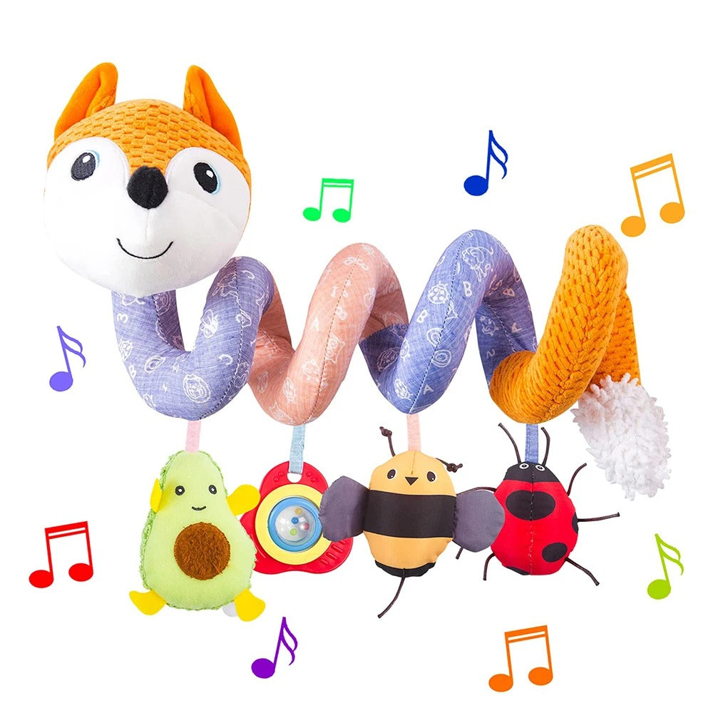 Le petit renard orange s'enroule partout sous forme de Spirale d'activité pou bébé