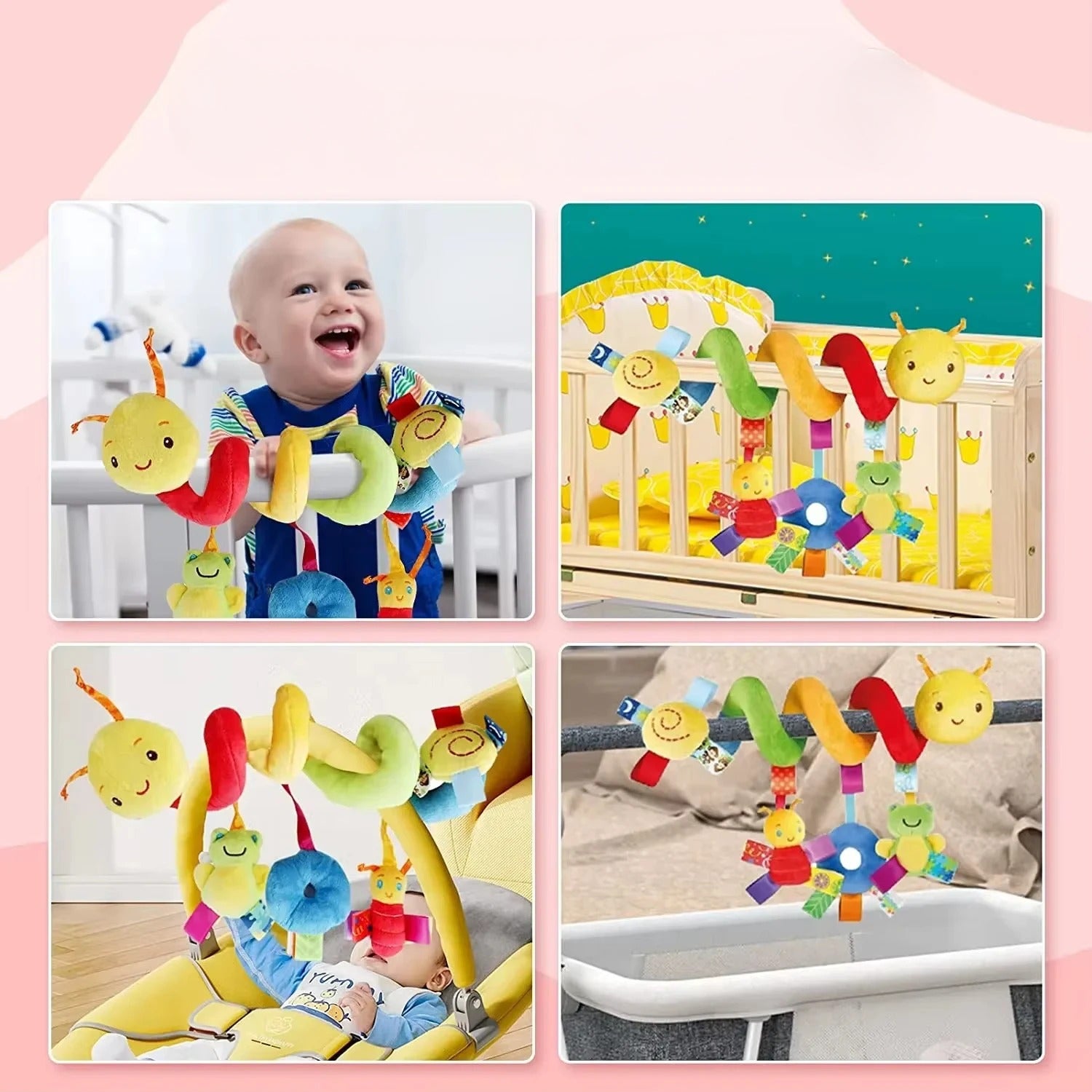 La spirale d'activité adapté sur le lit bébé, le transat, la poussette ou même le siège auto.