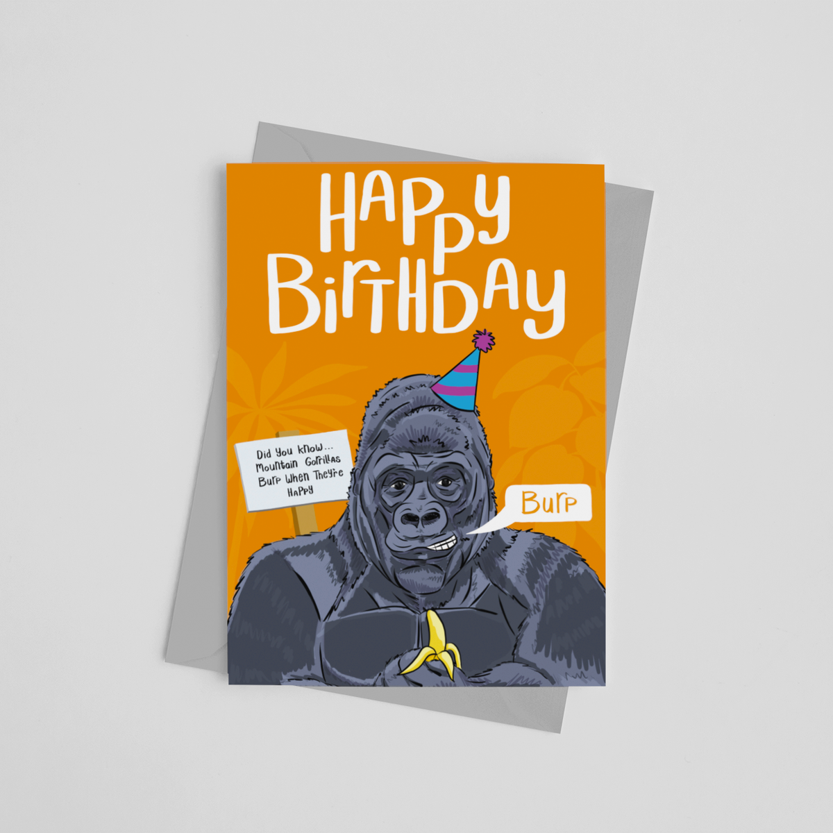 Gorilla Fun Fact Birthday Card for Kids