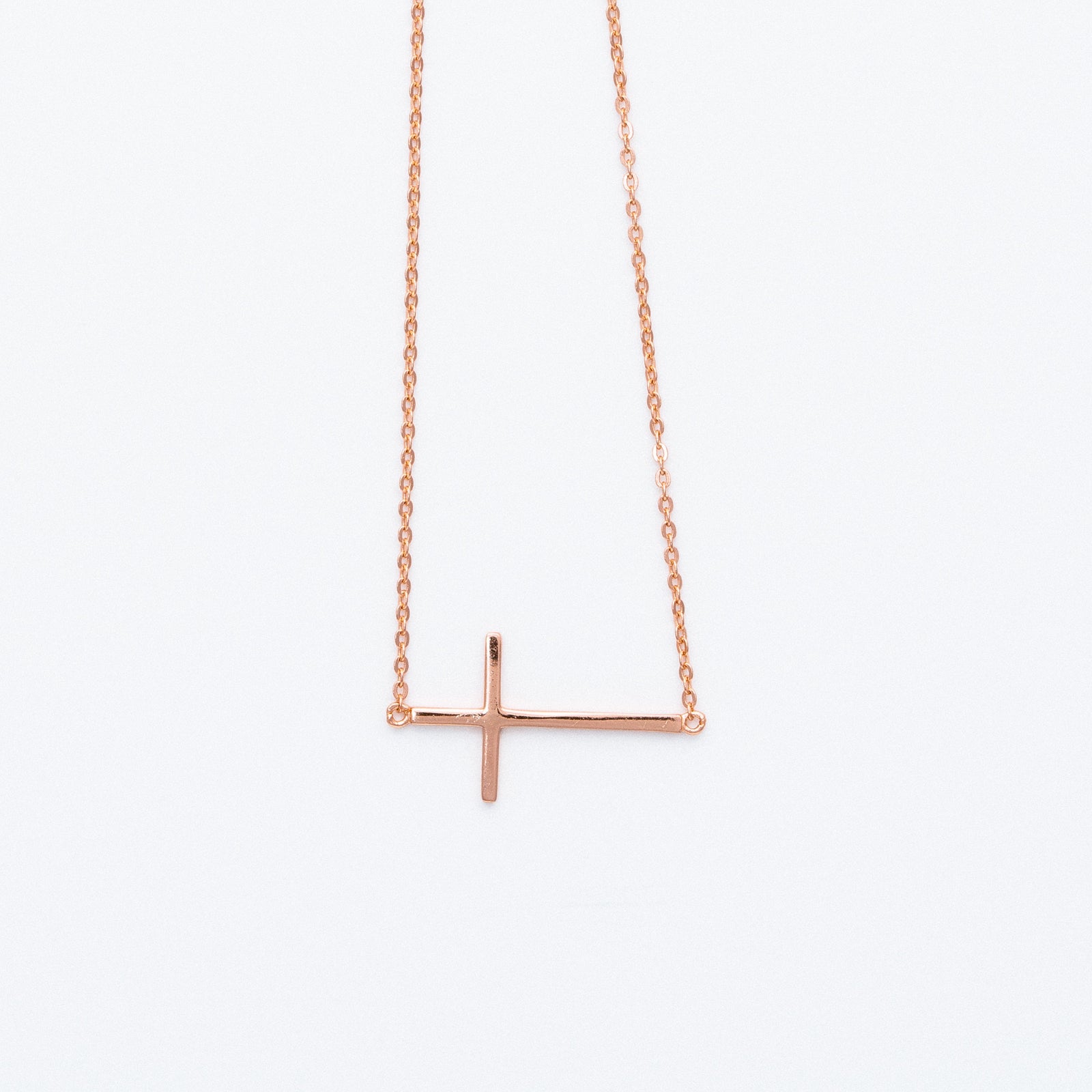 Petite 14k Rose Gold Vermeil Sideways Cross Necklace - Sid… | Flickr
