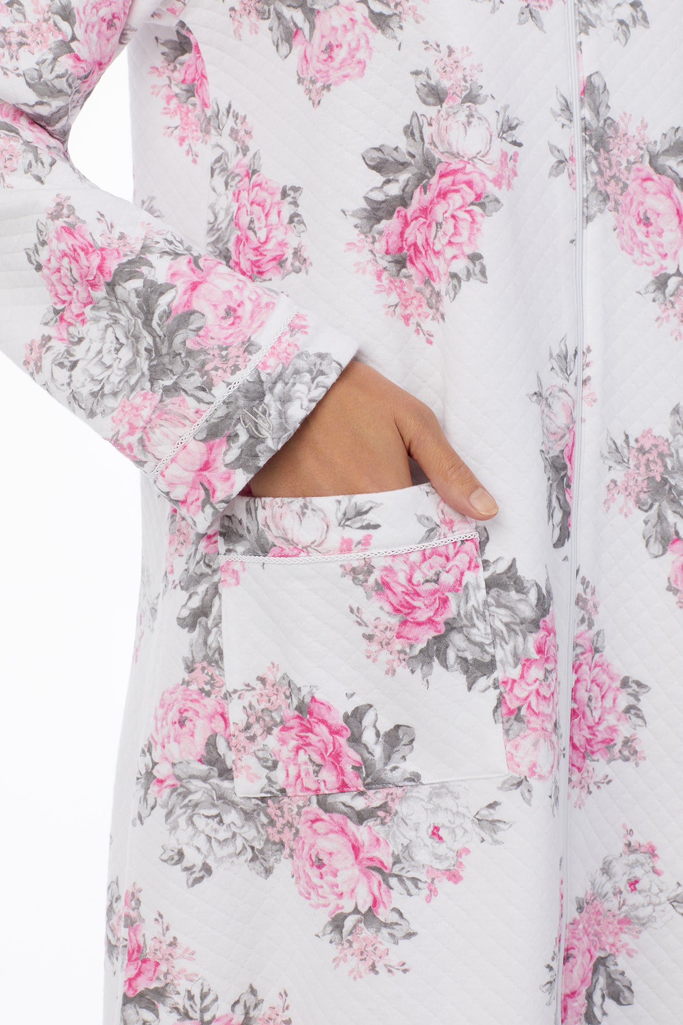 English Peony Zip Robe