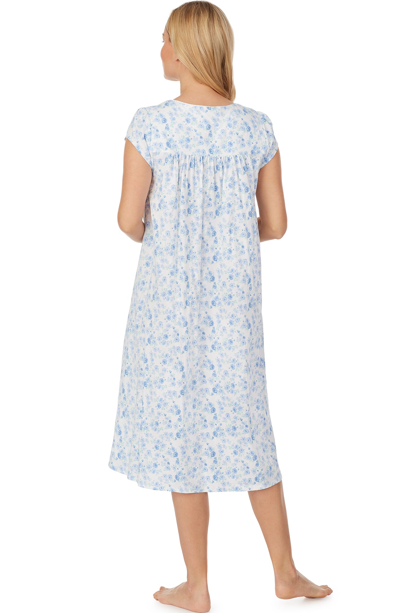 Blue Rose Garden Long Knit Nightgown