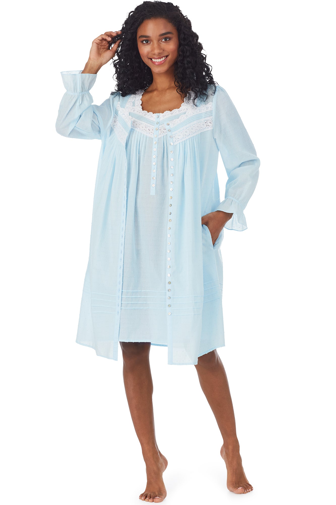 Seaglass Clip Dot Stripe Short Robe