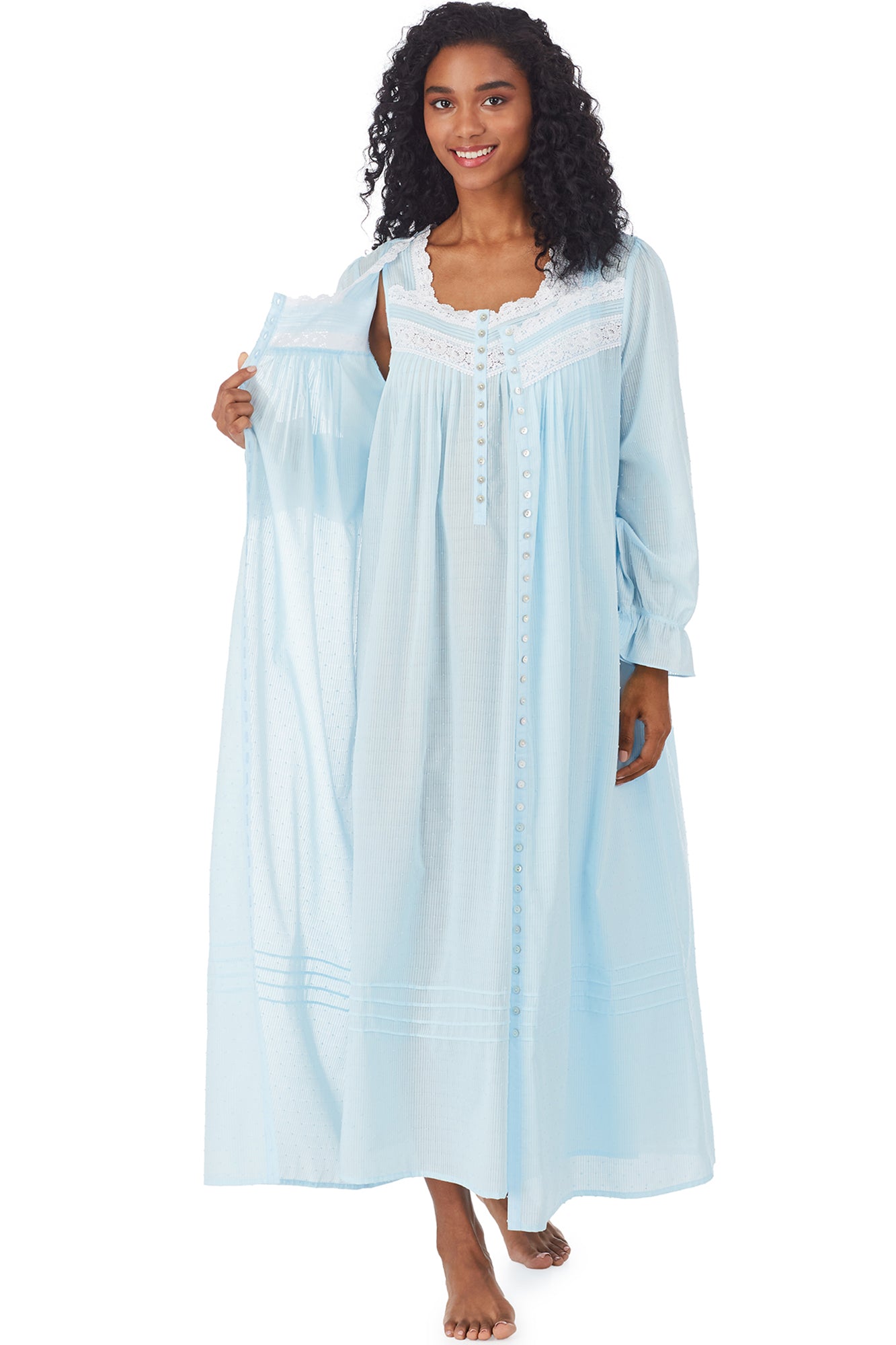 Seaglass Clip Dot Stripe Nightgown