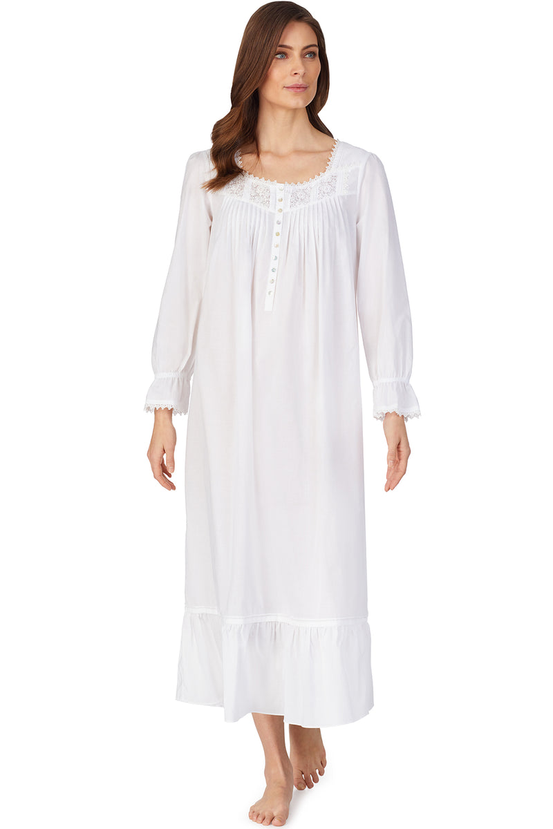 long sleeve white nightgown
