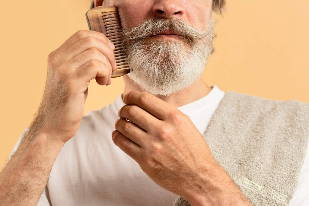 Man Combing Beard
