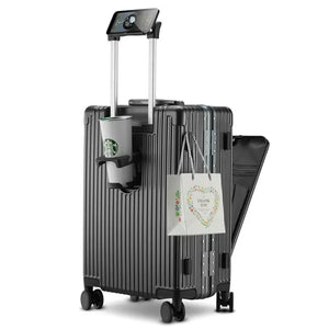 Suitcase Front Opening Aluminum Frame Rolling Luggage - Embellish Me Please!