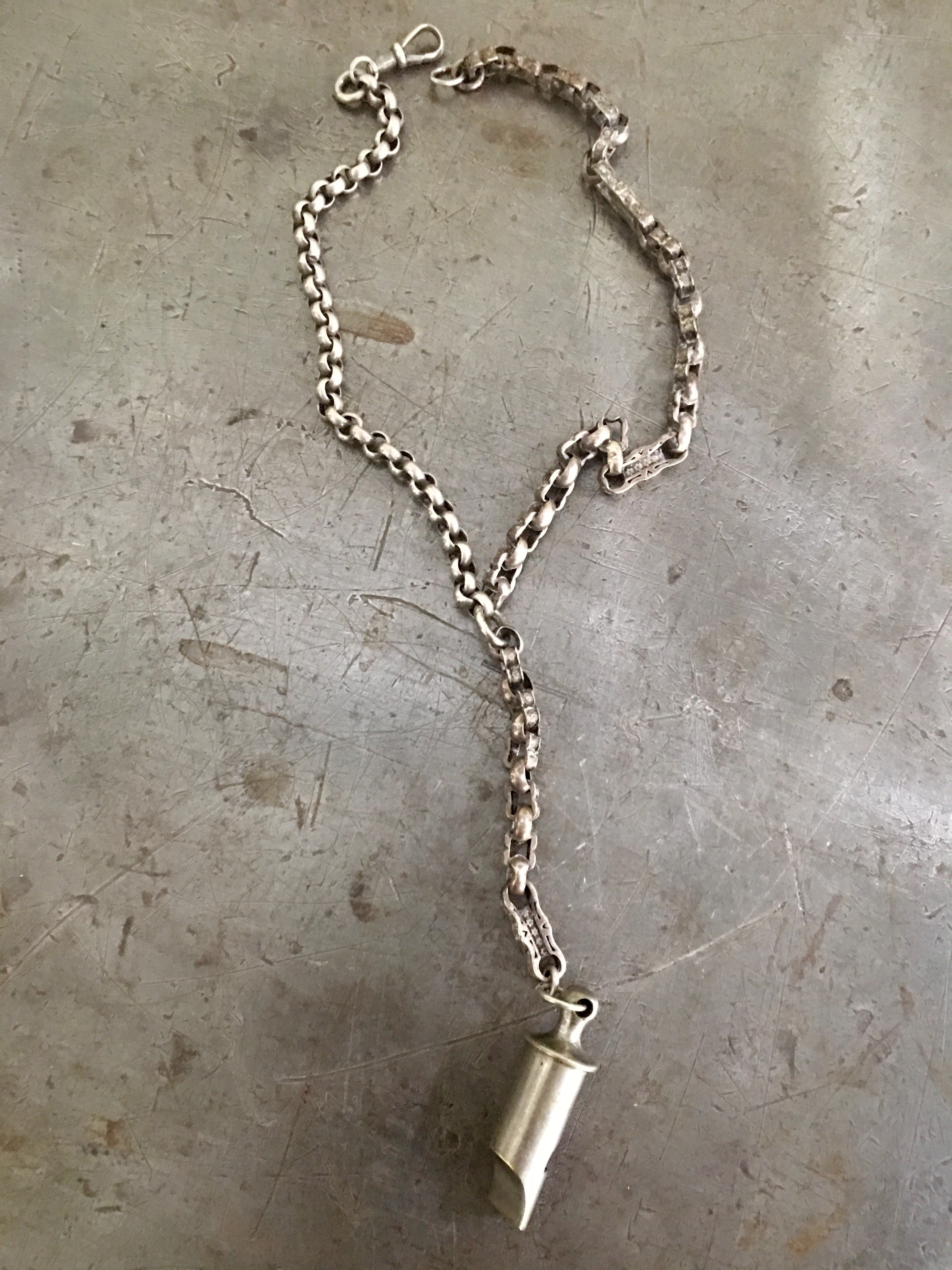 vintage silver pocket watch chain