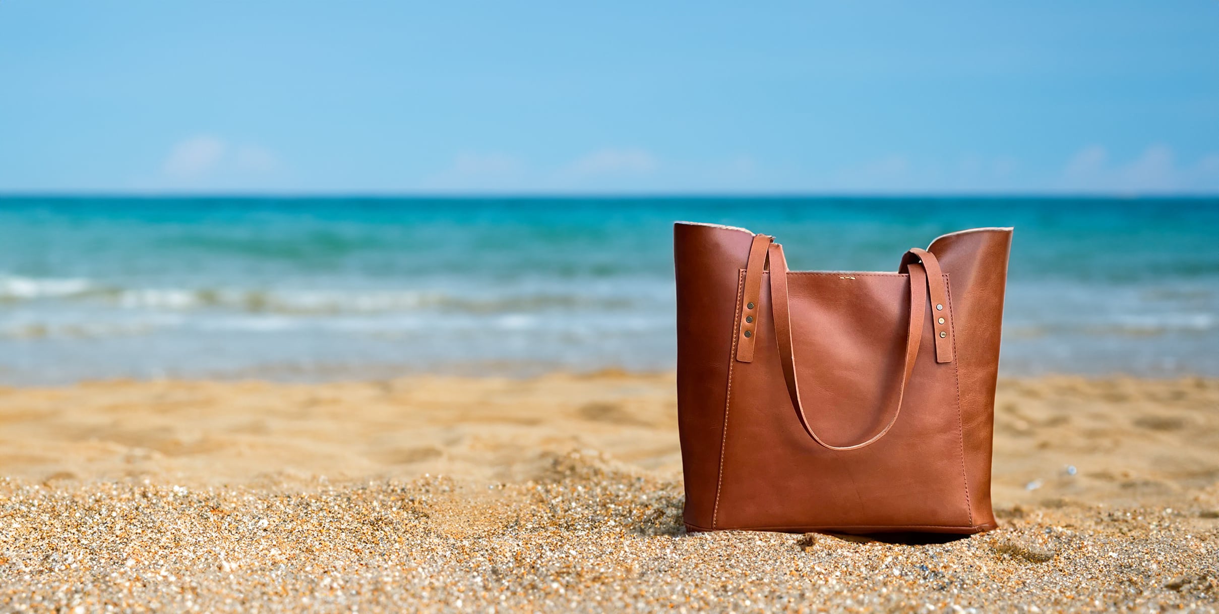 leather beach tote