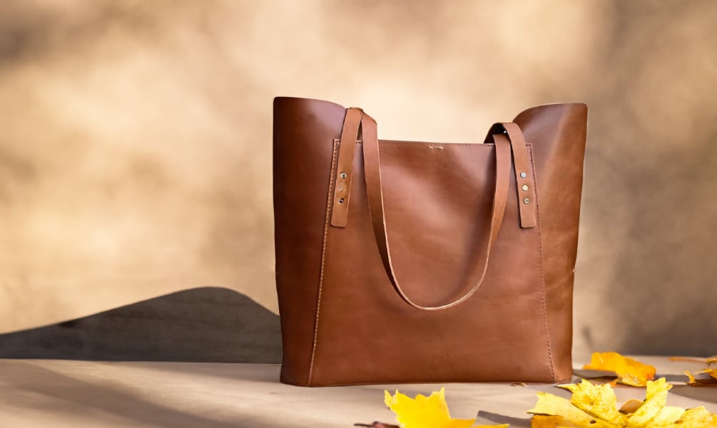 leather tote for fall