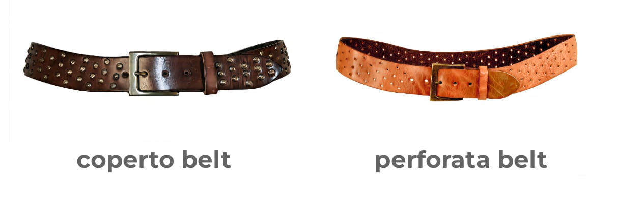 perforated belt and riveted belt