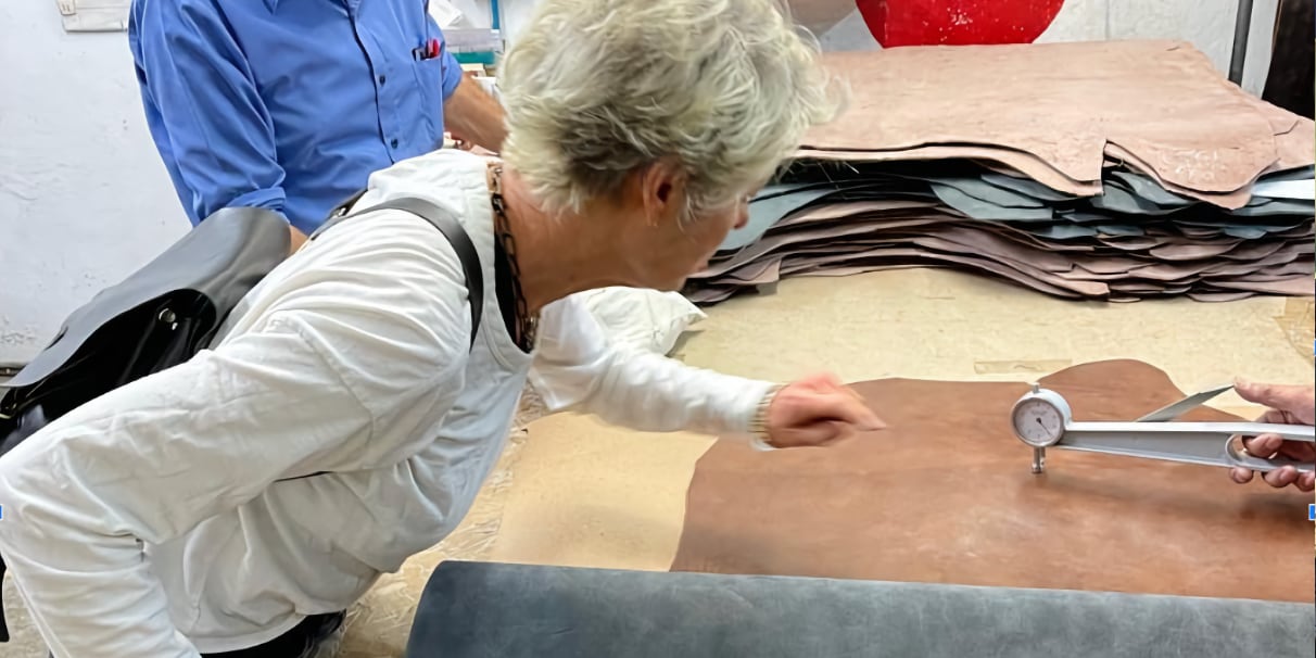 selecting leather hides for leather belt