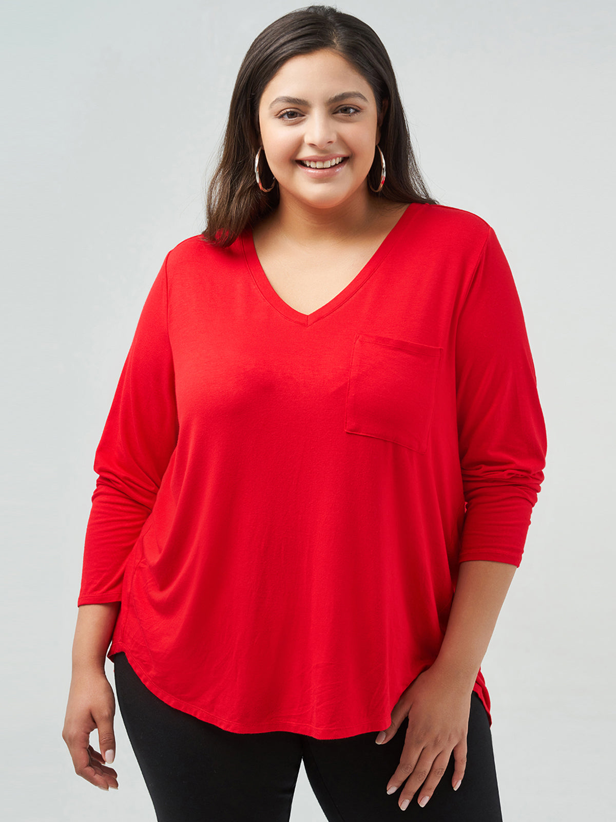 V-Neck Pocket Front Tee