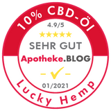 Coffret de dégustation 5 % + 10 % d'huiles de CBD à spectre complet Lucky Hemp Badge