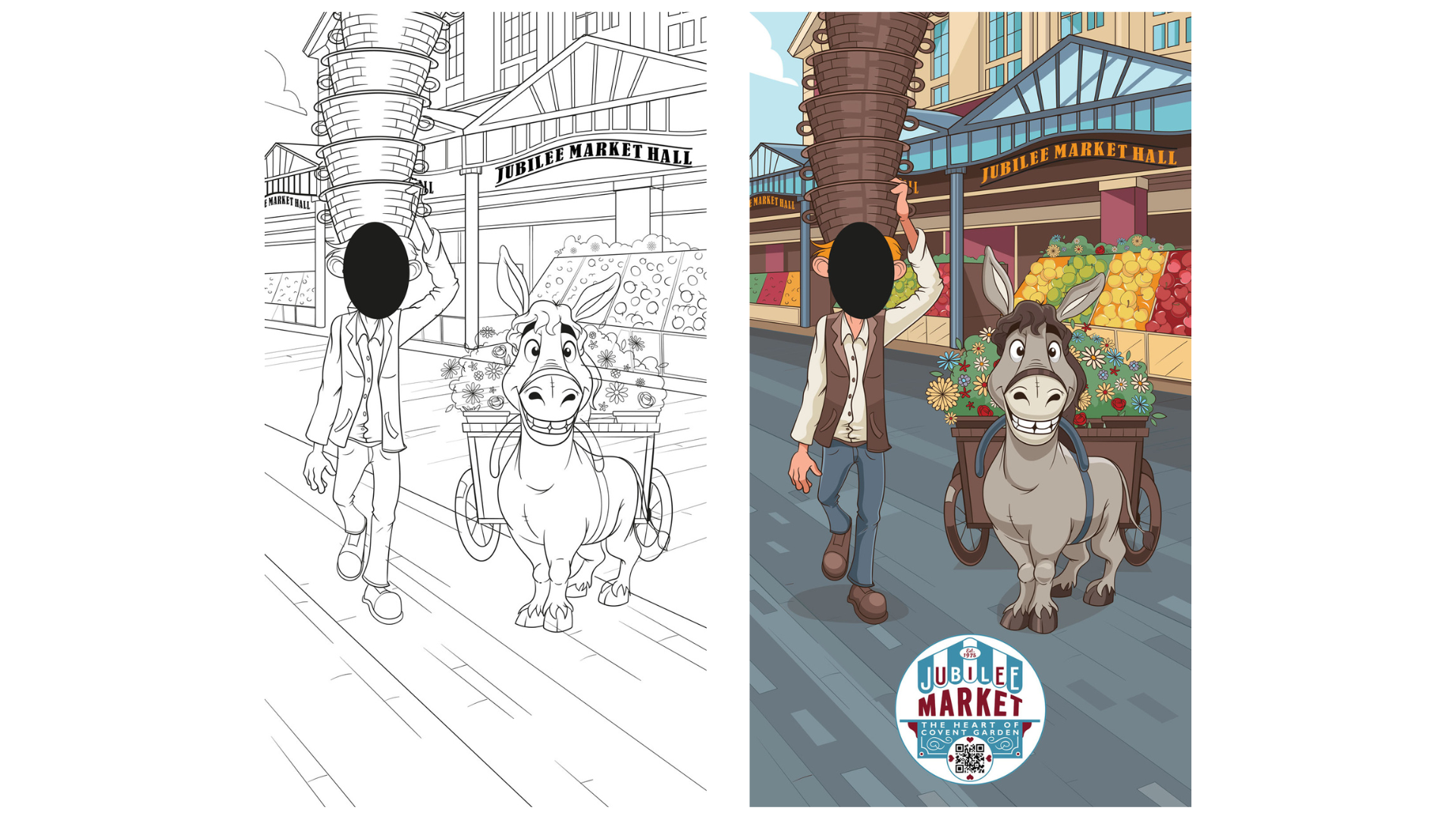 Photo Cutouts design process from sketch to final design for Jubilee Market