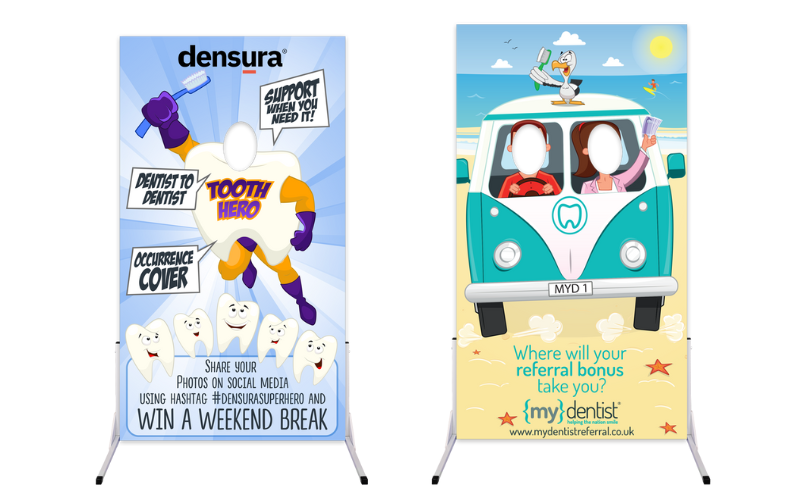 Branded photo cutouts for Densura and My Dentist