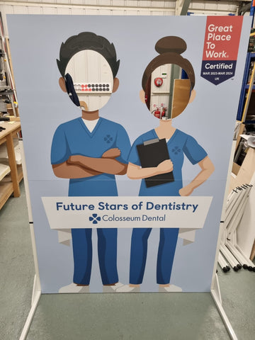 Custom photo cutout for Colosseum Dental