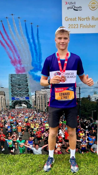 photoboard at great north run with participant