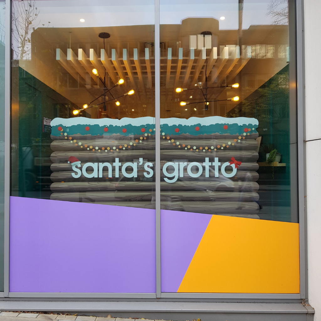 View of freestanding Santa's Grotto from outside