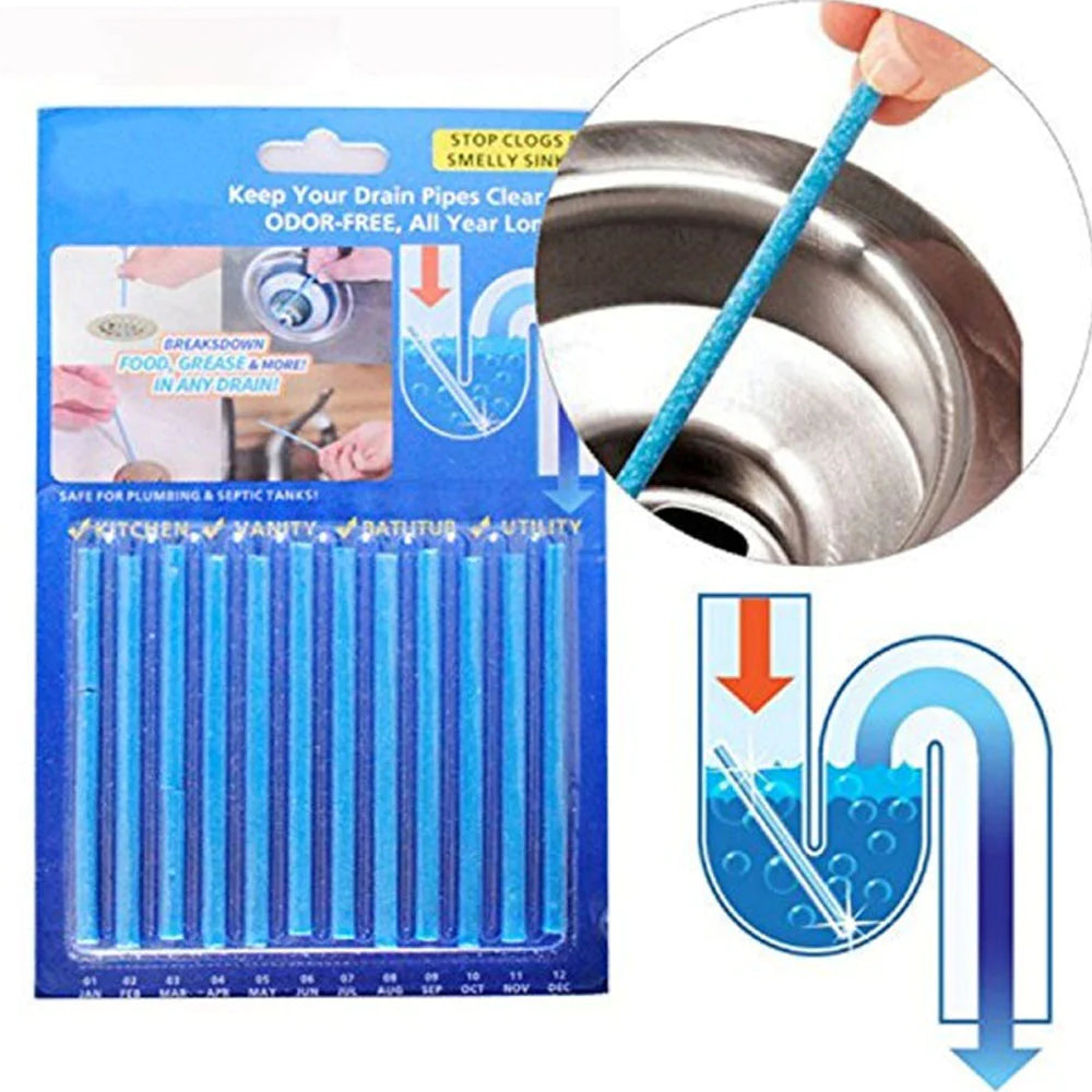 12 Pcs Sani Stick Drain Cleaners