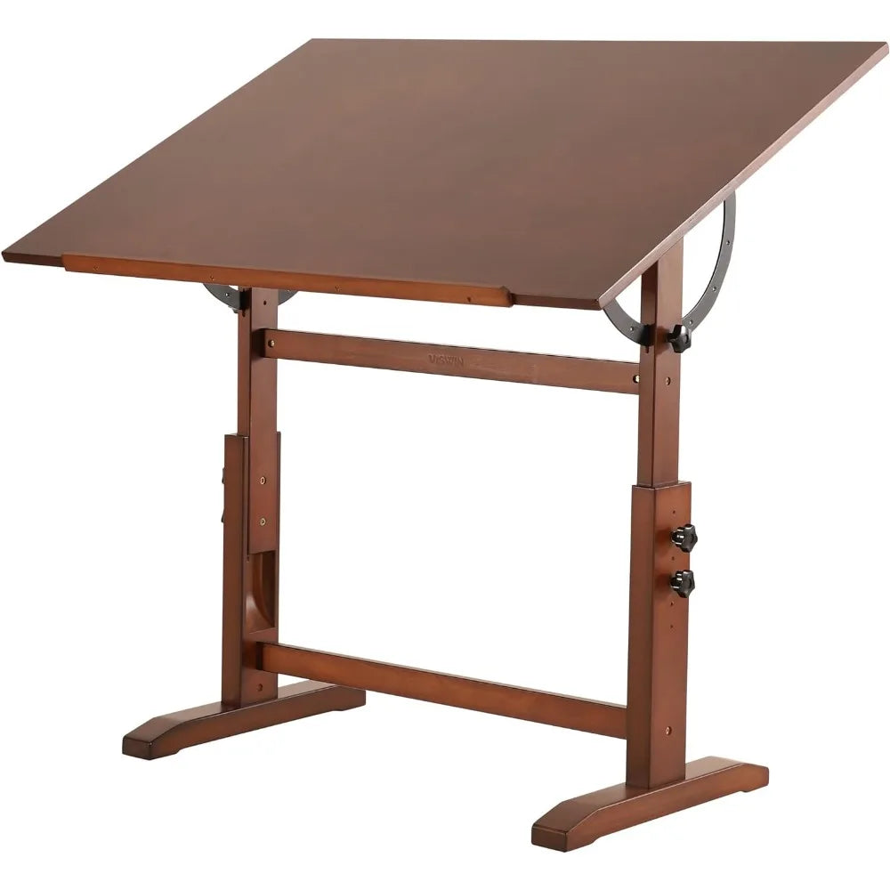 VISWIN 30" x 42" Extra-Large Artist Drafting Table, Adjustable Height & Angle, Solid Pine Wood Drawing Table, Art Table