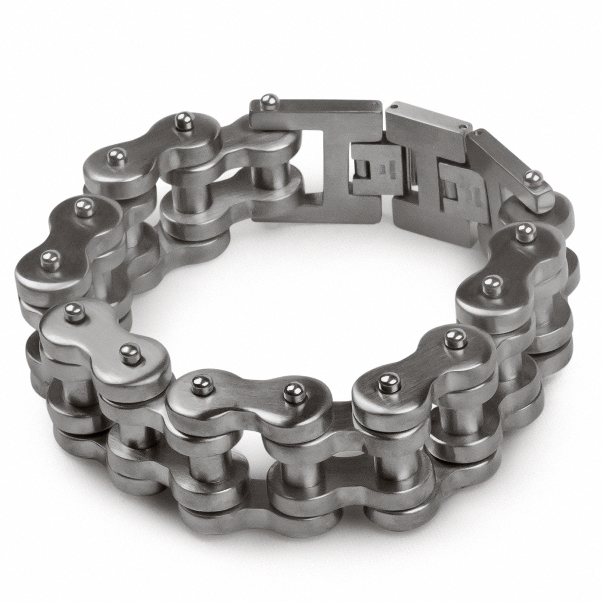 Motorcycle Chain Bracelet Triple Chain Silver Black B64, 60% OFF