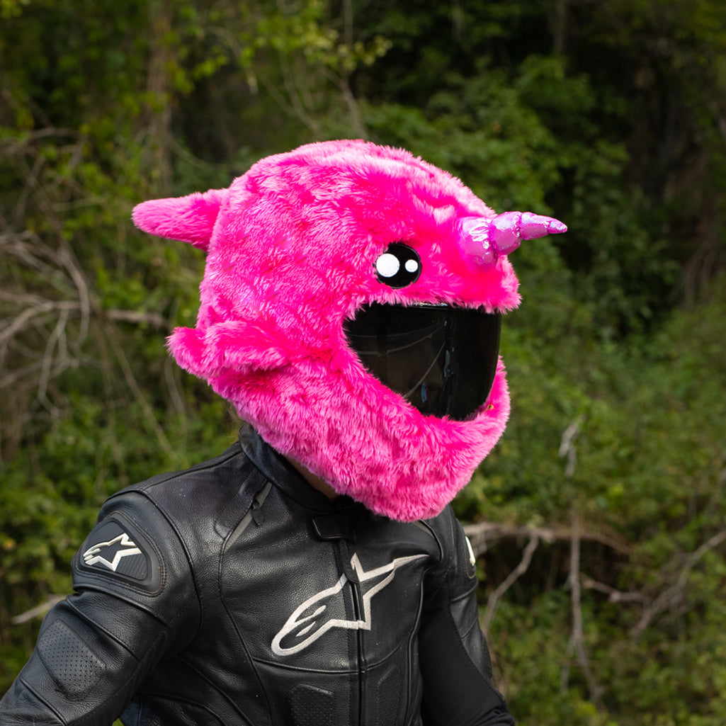 Wrok Vochtig Zonder twijfel Motorcycle Helmet Cover - Pink Narwhal - Moto Loot