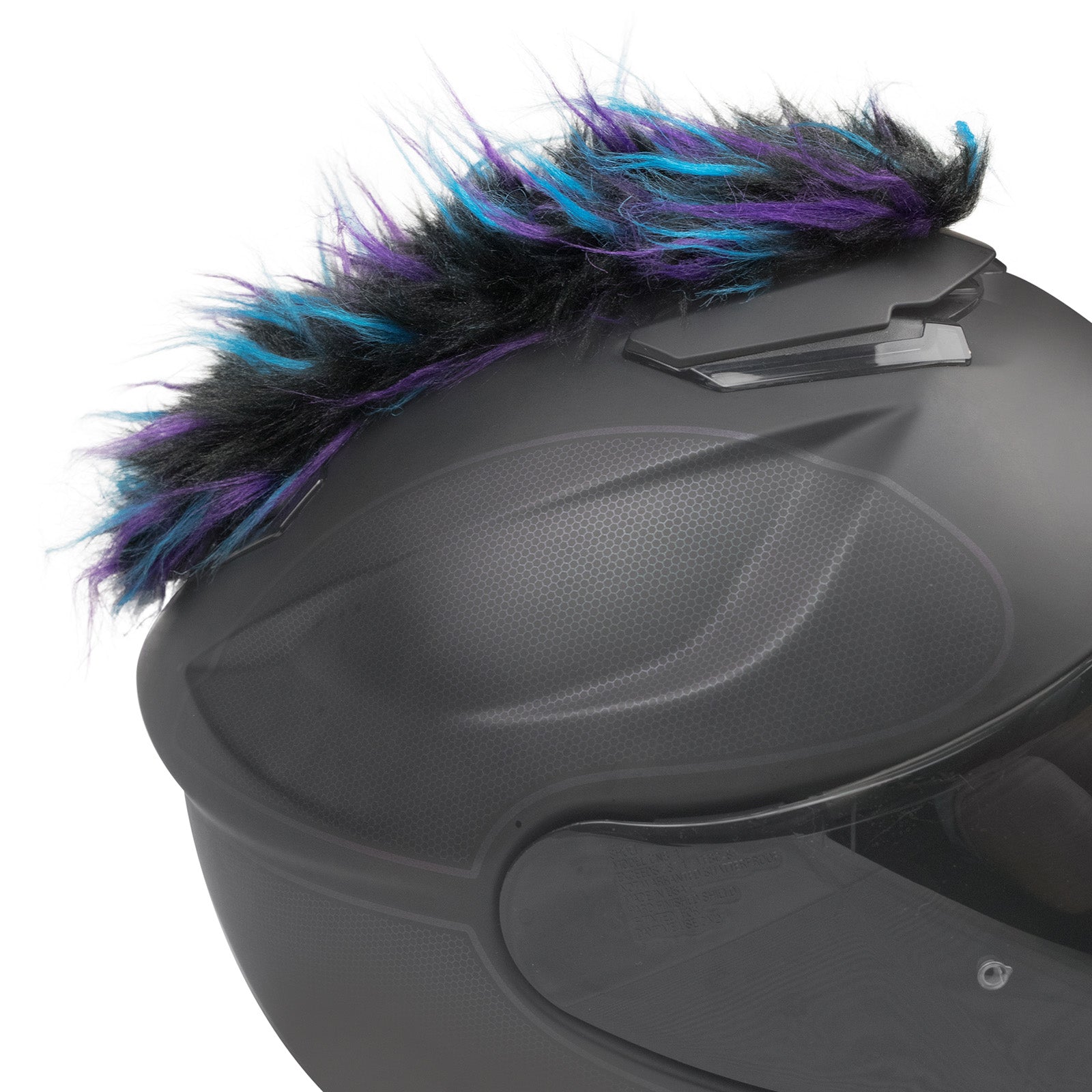 Motorcycle Helmet Mohawk - Blue, Black and Purple - Moto Loot