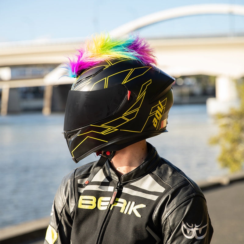 Motorcycle Helmet Mohawk - Rainbow - Moto Loot