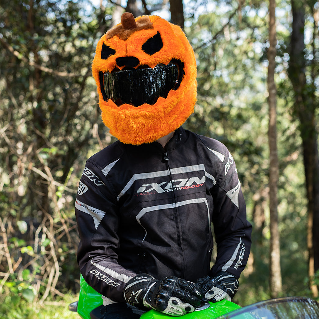 Motorcycle Helmet Cover - Evil Pumpkin - Moto Loot