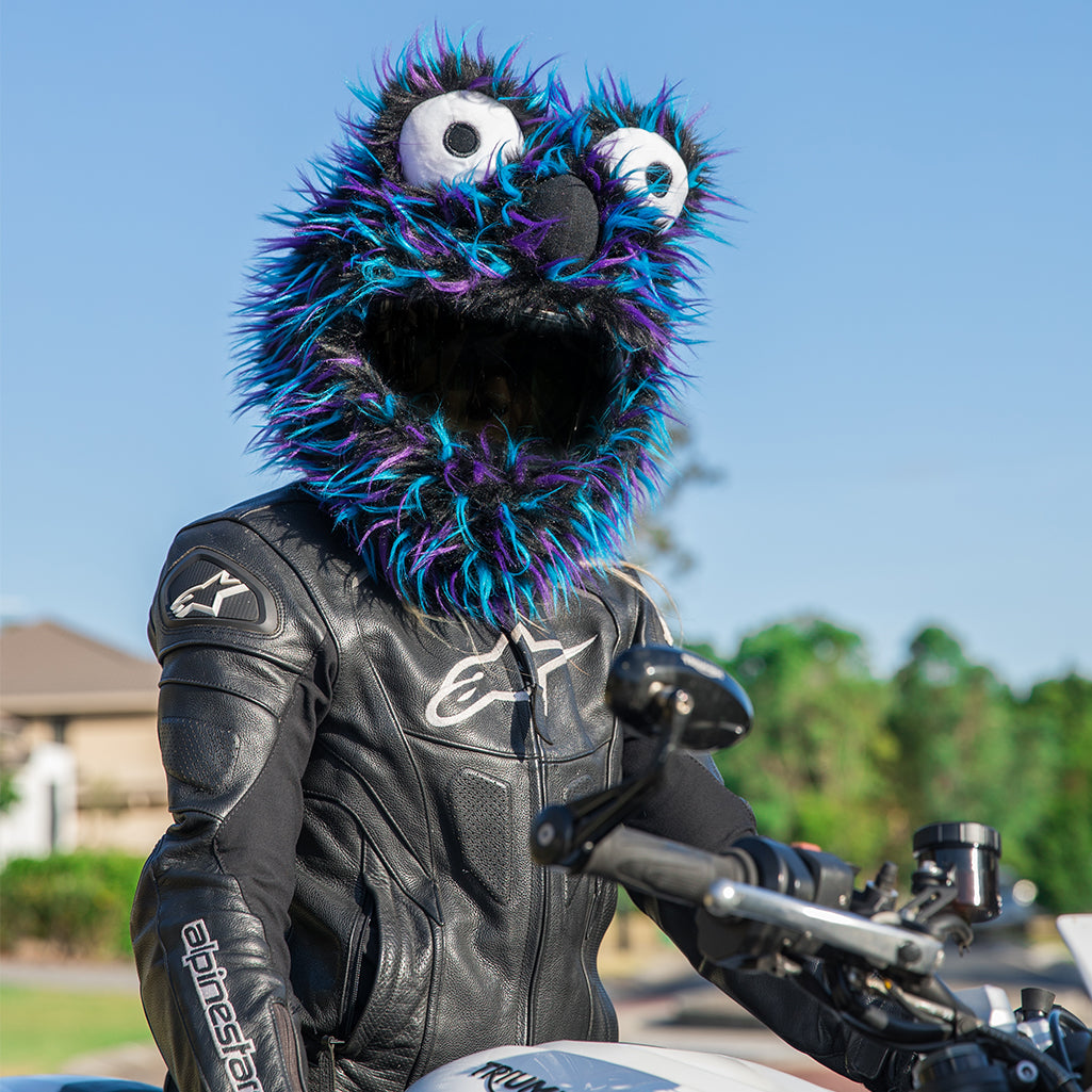 fuzzy motorcycle helmet