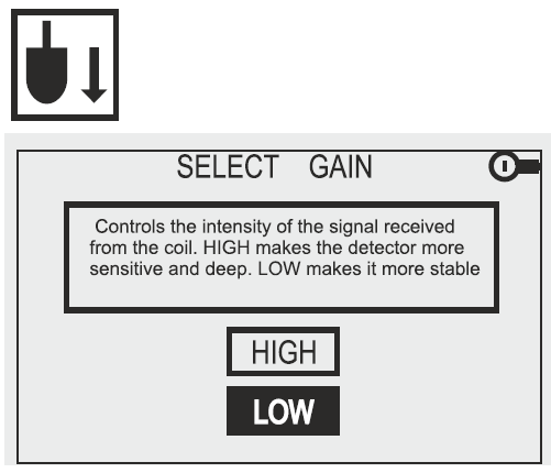 Detech Chaser Frequency Gain Display