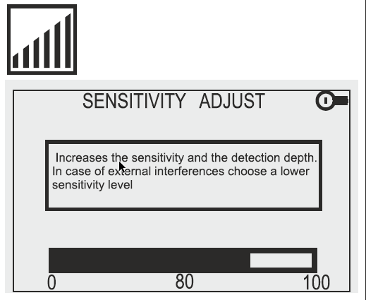 Detech Chaser Sensitivity Display