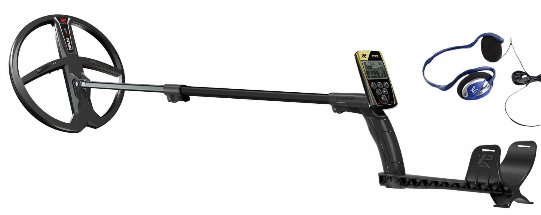 XP ORX Wireless Metal Detector with Back-lit Display + FX-02 Wired
    Backphone Headphones + 11