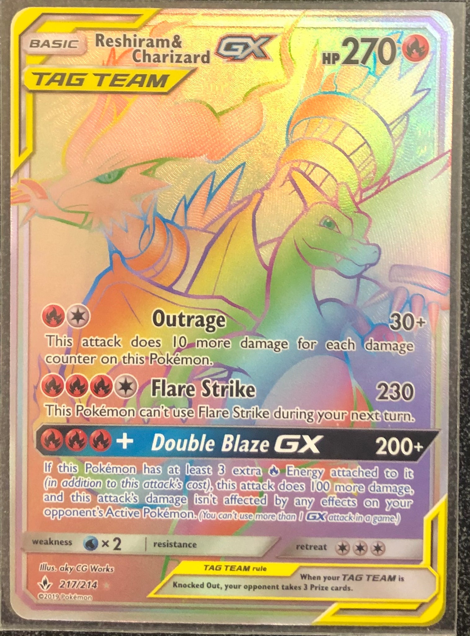 rainbow reshiram and charizard gx