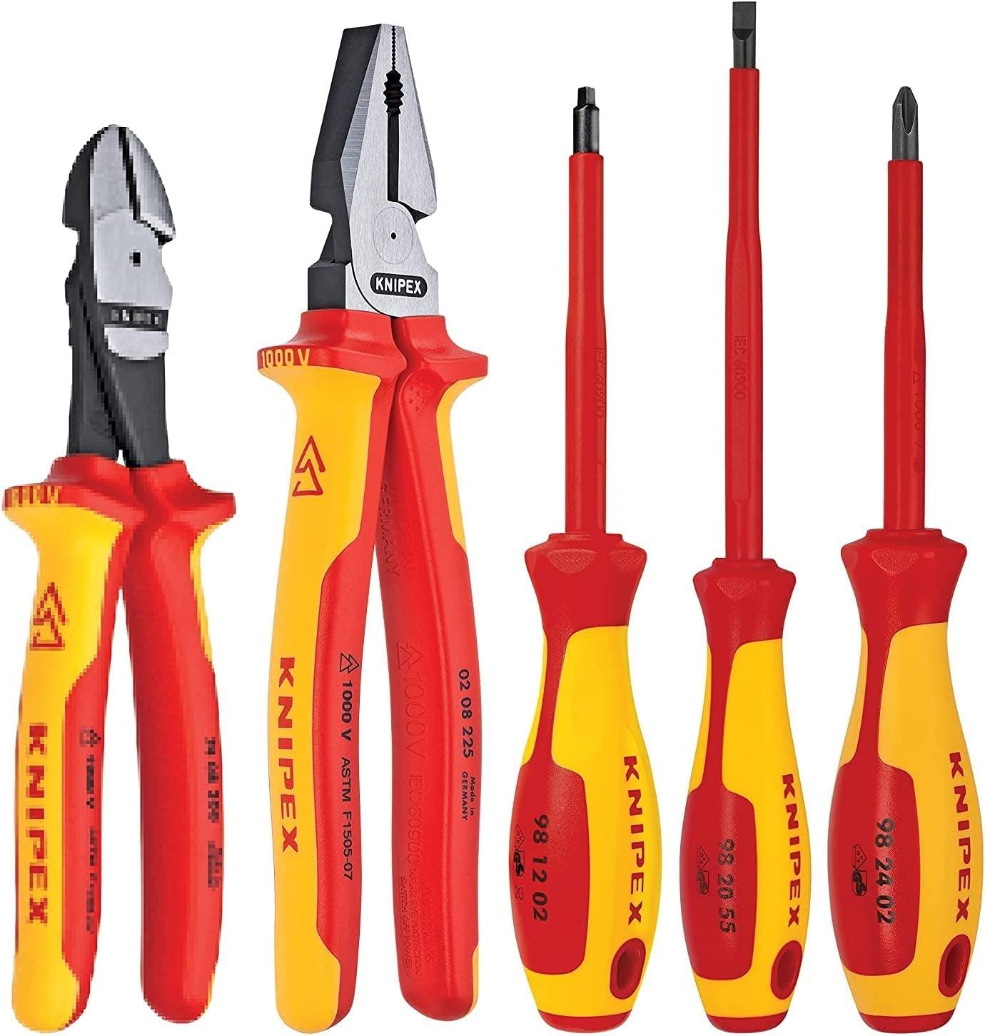 7-Piece 1000V Insulated Pliers, Cutters, and Screwdriver