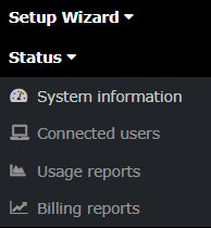Inside the Guest Internet admin account - Status