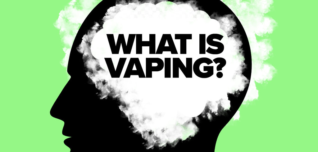 Silhouette of a head with "What is vaping?"