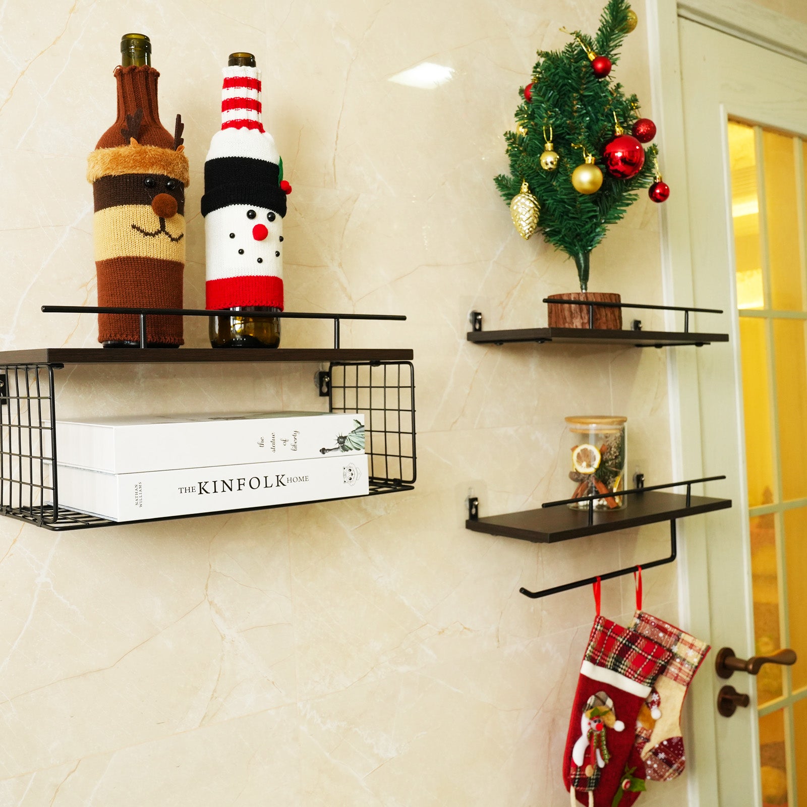 Holiday Decor with Floating Shelf