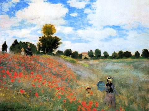 A Field of Poppies at Argenteuil by Claude Oscar Monet Original Painting