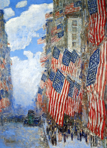 Frederick Childe Hassam The Fourth of July, 1916 (also known as The Greatest Display of the American Flag Ever Seen in New York, Climax of the Preparedness Parade in May)