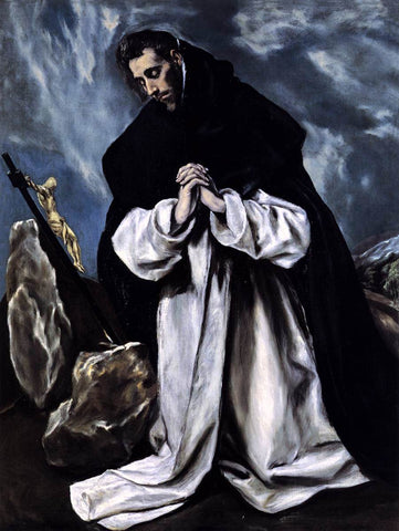 St Dominic in Prayer by El Greco Original Painting